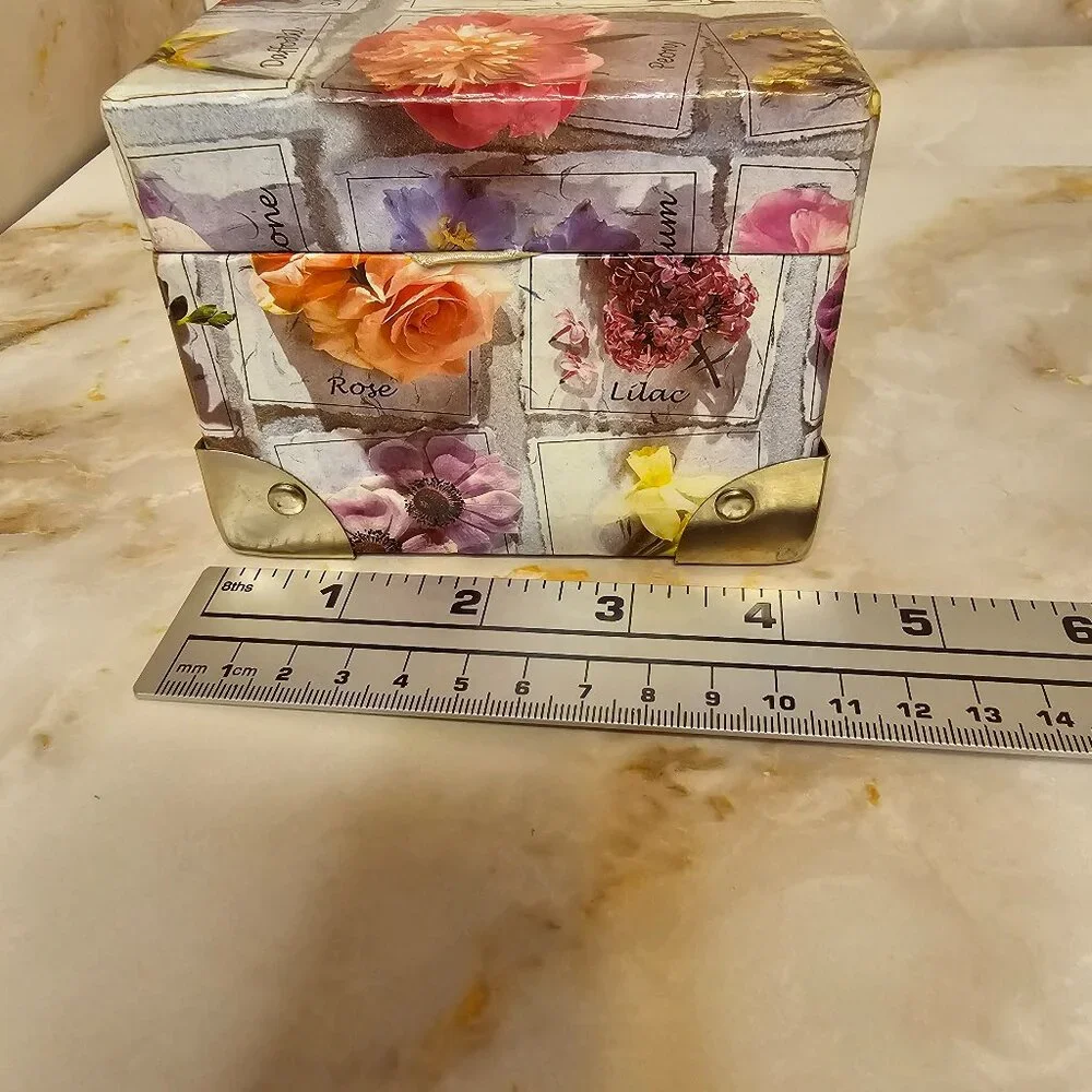 Floral Themed Trinket Box with Mirror